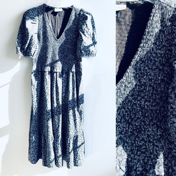 Universal Thread Dresses & Skirts - Universal Thread Women's Dress Small Midi Short Sleeve Blue Floral Rushed  New